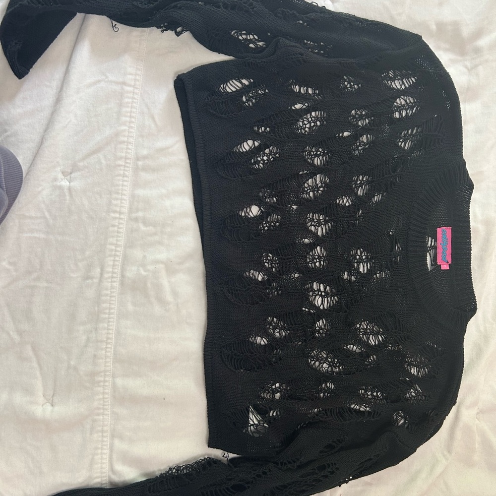 Edikted Black Knit Cropped Sweater
